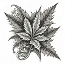 gothic weed leaf tattoo design idea