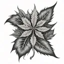 gothic weed leaf tattoo design idea