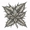 gothic weed leaf tattoo design idea