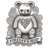 toy puddel and title "Forever in my heart" tattoo design idea