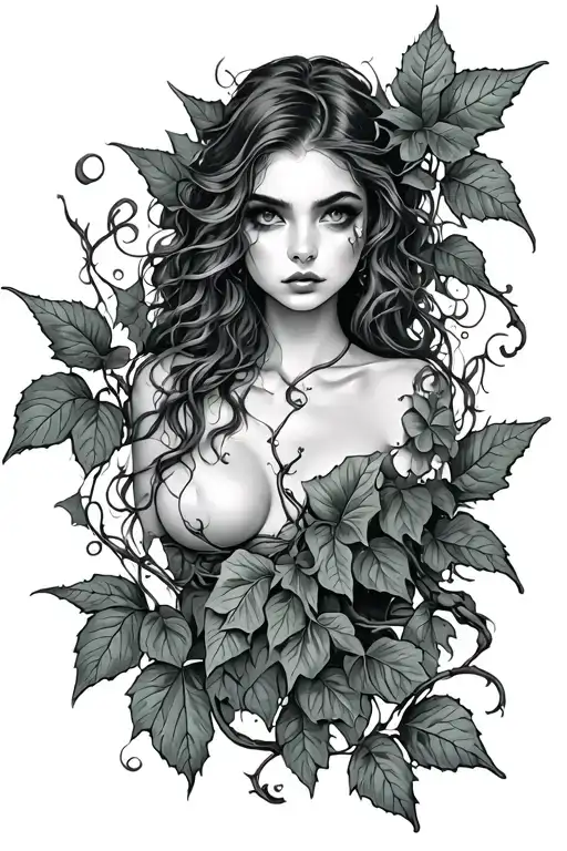 poison ivy vines tattoo design idea