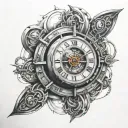 time machine portal tattoo design idea