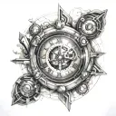 time machine portal tattoo design idea