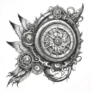 time machine portal tattoo design idea