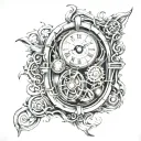 time machine portal tattoo design idea