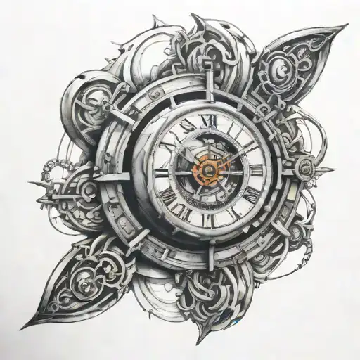 time machine portal tattoo design idea