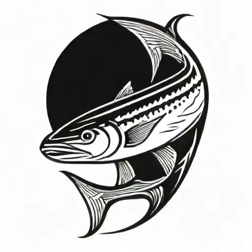king mackerel tattoo design idea