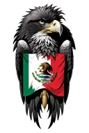 Mexican flag eagle tattoo design idea
