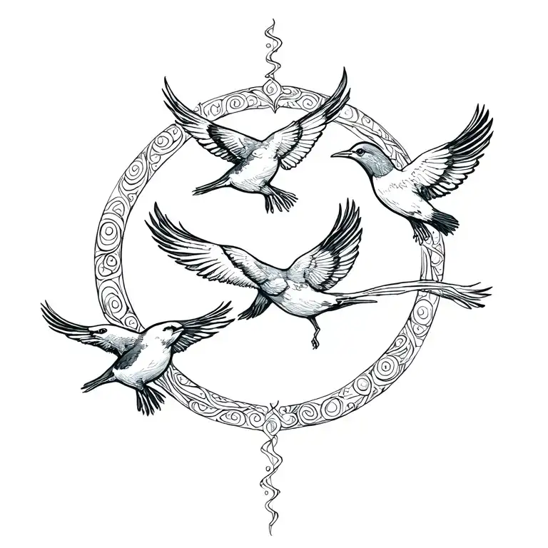 infinity birds spiritual journey towards living tattoo design idea