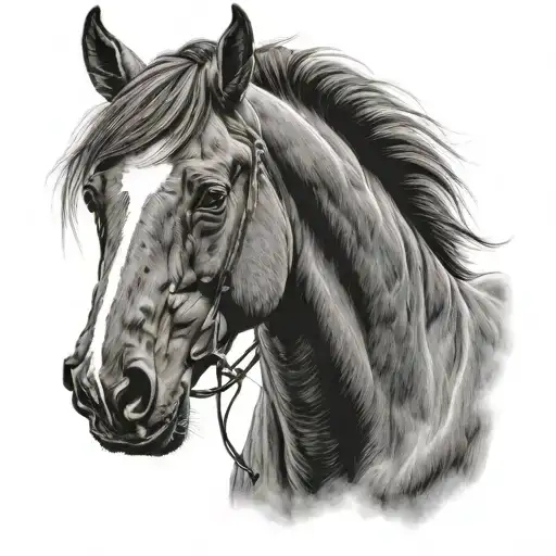 horse head tattoo design idea