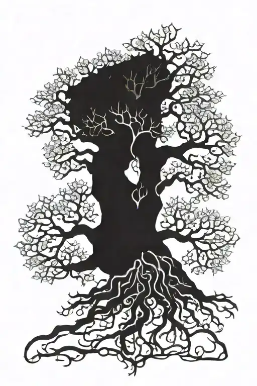 Yggdrasil poison tree growing tattoo design idea