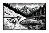 A patchwork that symbolizes the peace I find fly fishing in the mountains  tattoo design idea