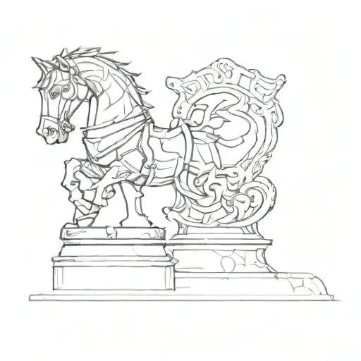 knight chess piece tattoo design idea