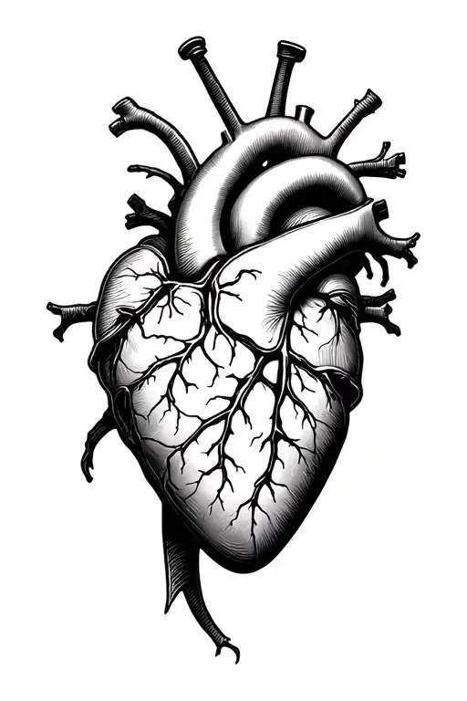 bio mechanical heart tattoo design idea