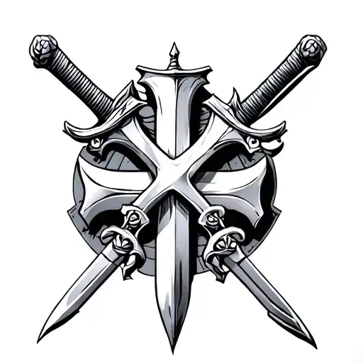 unique swords cross sign tattoo tattoo design idea