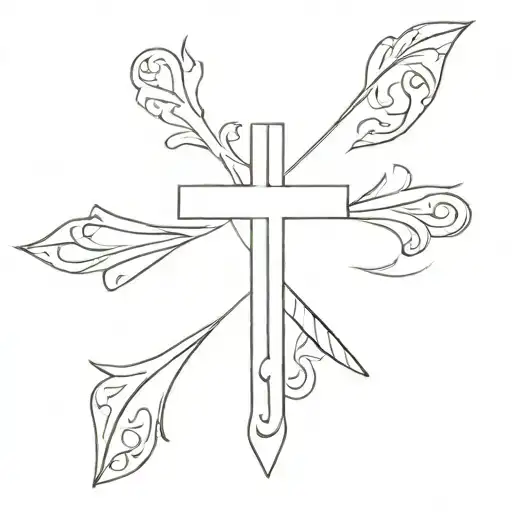 cross with the name Jamie tattoo design idea