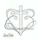 cross with the name Jamie tattoo design idea