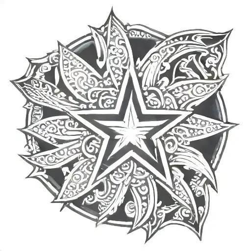 assyrian star tattoo design idea