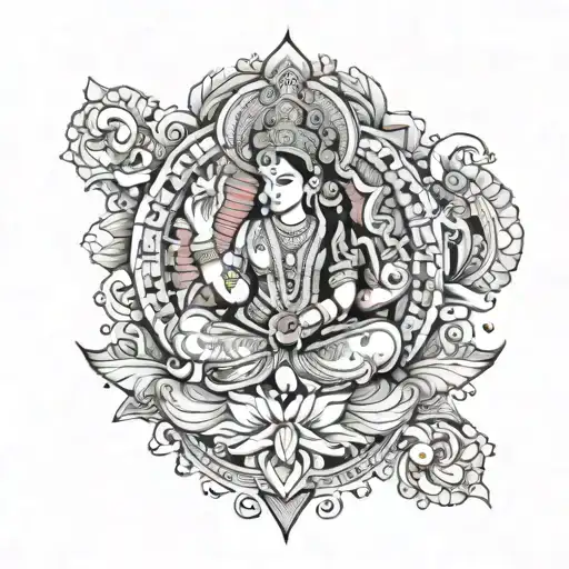 Vishnu gopika tattoo design idea