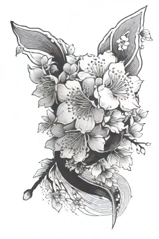 30 small sakura flowers tattoo design idea