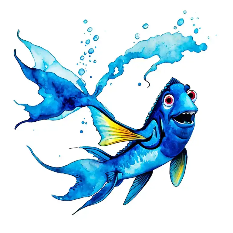 Dory swimming tattoo design idea