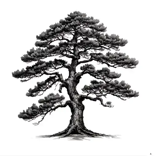 Lebanese cedar tree tattoo design idea