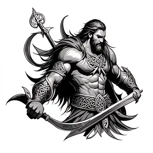 celtic warrior sleeve tattoo design tattoo design idea