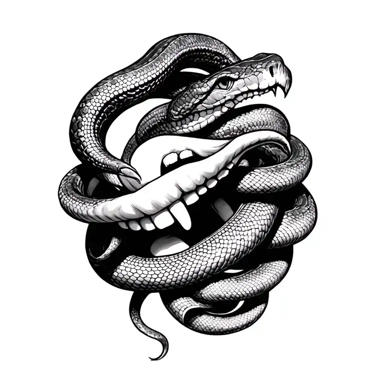 madusa face with snake wrapped around with her snake tattoo tongue out  tattoo design idea