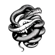 madusa face with snake wrapped around with her snake tattoo tongue out  tattoo design idea