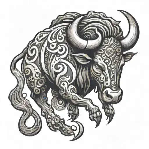 taurus sign tattoo design idea