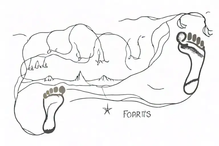 footprints in the sand poem  tattoo design idea