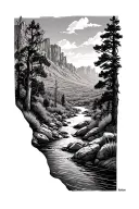 Arizona scenery including Colorado rivee tattoo design idea