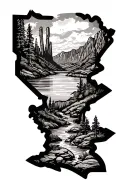Arizona scenery including Colorado rivee tattoo design idea