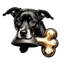 bell with dog bone tattoo design idea