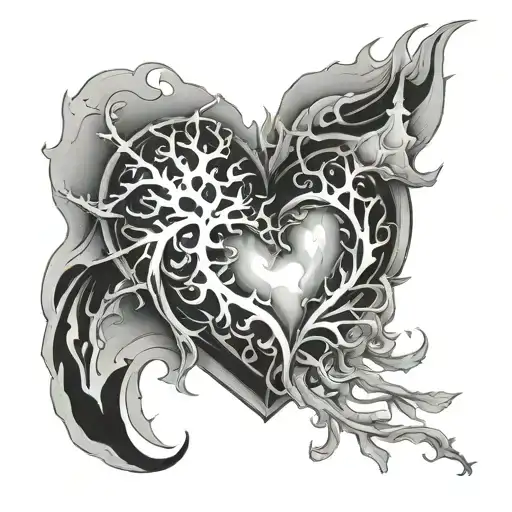 frozen heart abstract tattoo design idea