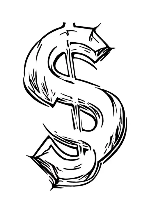 dollar sign tattoo design idea