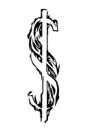 dollar sign tattoo design idea