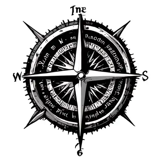 Compass with 4 stoic virtues courage wisdom courage symbols replacing the letters tattoo design idea