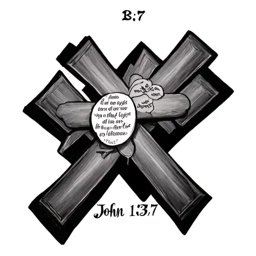 John 13:7 verse tattoo with 3 crosses and the bible verse scripture  tattoo design idea