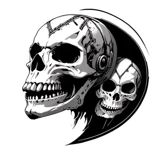 helldivers skull combined with offspring skull tattoo design idea