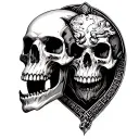 helldivers skull combined with offspring skull tattoo design idea