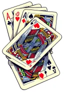 deck of cards being shuffled tattoo design idea