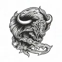 Aires, Buffalo bills logo intertwined tattoo design idea