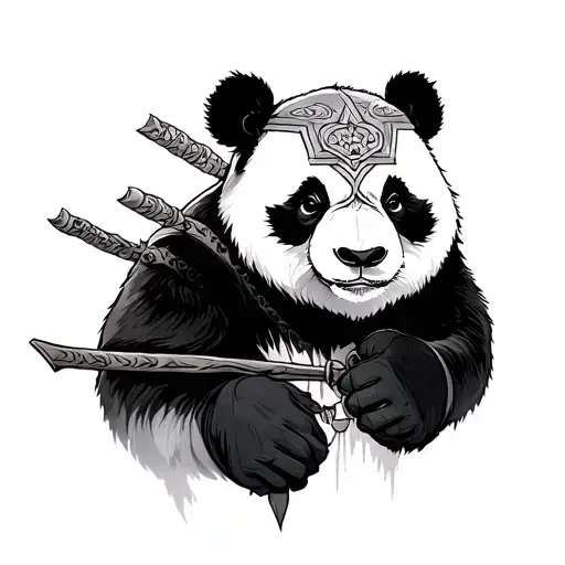 Panda Warrior tattoo design idea