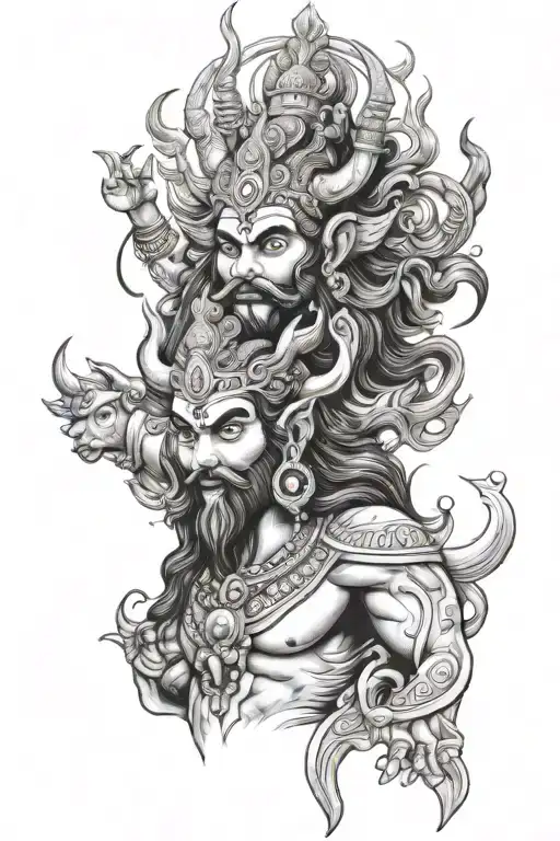 Ravana and shiva tattoo tattoo design idea