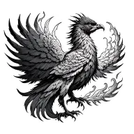 phoenix rising from flames tattoo design idea