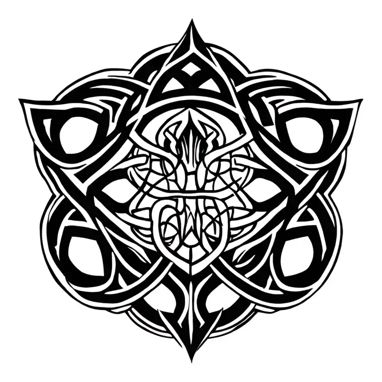 celtic knots in form of mythosaur tattoo design idea