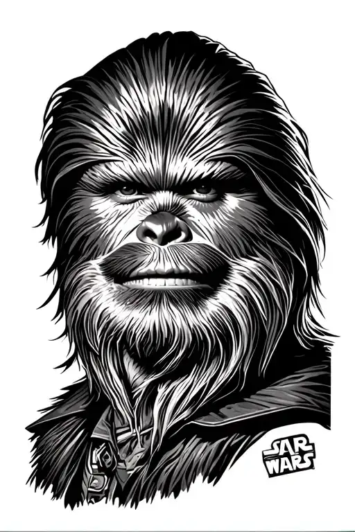 Han Solo and Chewbacca tattoo design idea