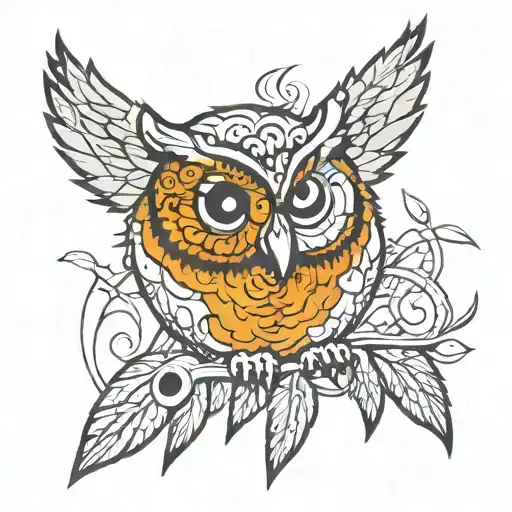 memorial for indigenous grandpa "papa bear" "owl" "fire tattoo design idea