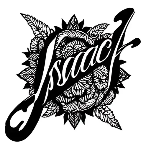 Isaac's name in cursive font tattoo design idea